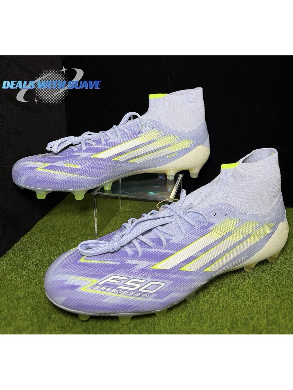 Adidas F50 Sparkfusion Elite Mid FG Size 10 Women's Purple Neon Soccer Cleats